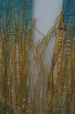 Blue sky, grasses move in the gentle summer breeze...detail